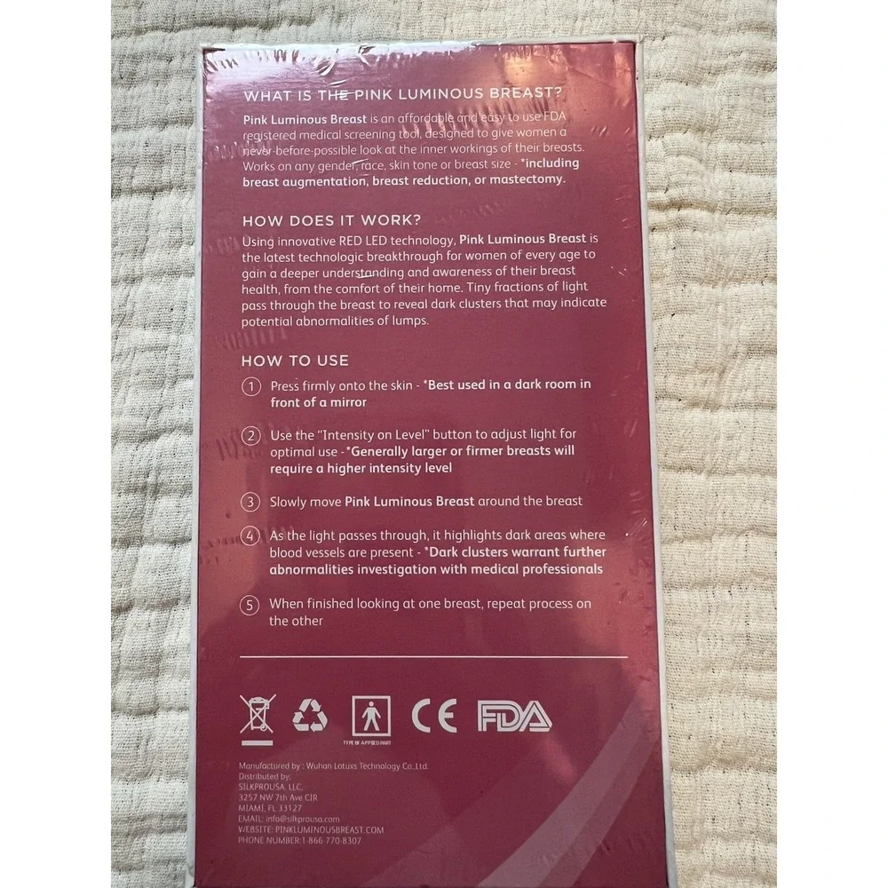 Pink Luminious Breast Breast Familiarity Assistance Tool New